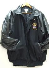 Melton leather jacket