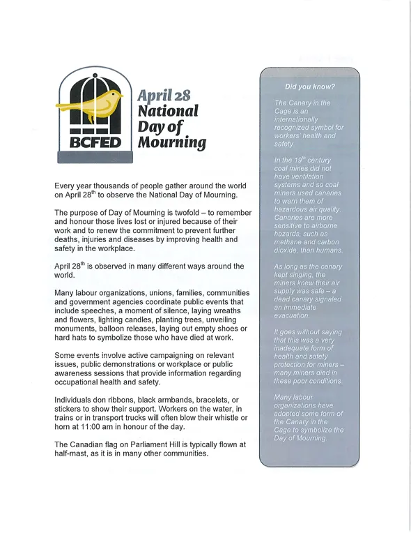 April 28 : National Day of Mourning