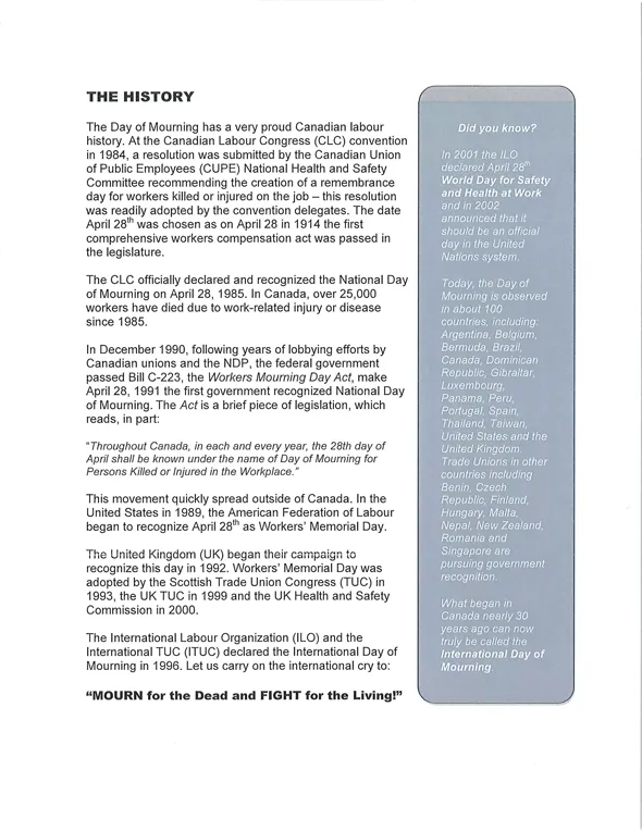 April 28 : National Day of Mourning