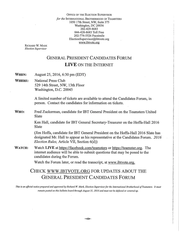 general president candidate