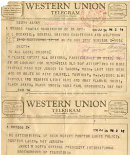 Jimmy Hoffa Telegram