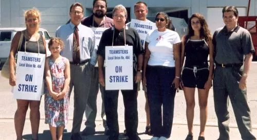 Striking Teamsters 464 Workers and Leadership Supported by Teamsters Canada President Robert Bouvier
