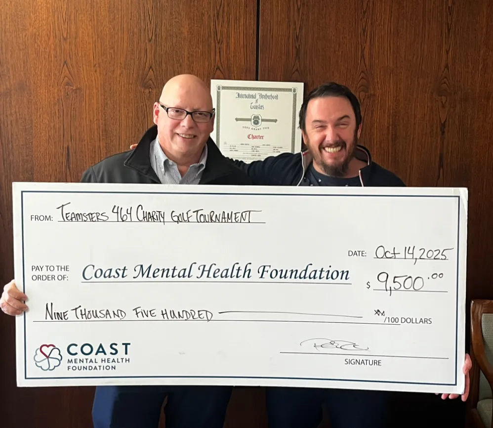 Cheque presentation - Coast Mental Health Foundation